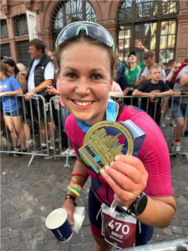 Birke Thielen im Ziel in Frankfurt.  Foto: G.Thielen