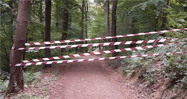 Bis zum Ende der Arbeiten bleibt die Bad Breisiger RheinRuhe gesperrt.Fotos: HE
