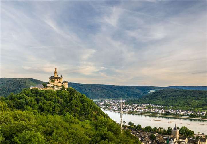 Blick auf die oberhalb der Stadt Braubach gelegene Marksburg.Foto: Dominik Ketz