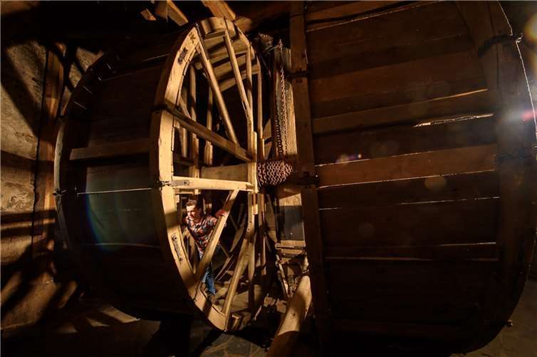 Blick in das Innere des Alten Krahnens. Foto: Klaus-Peter Kappest