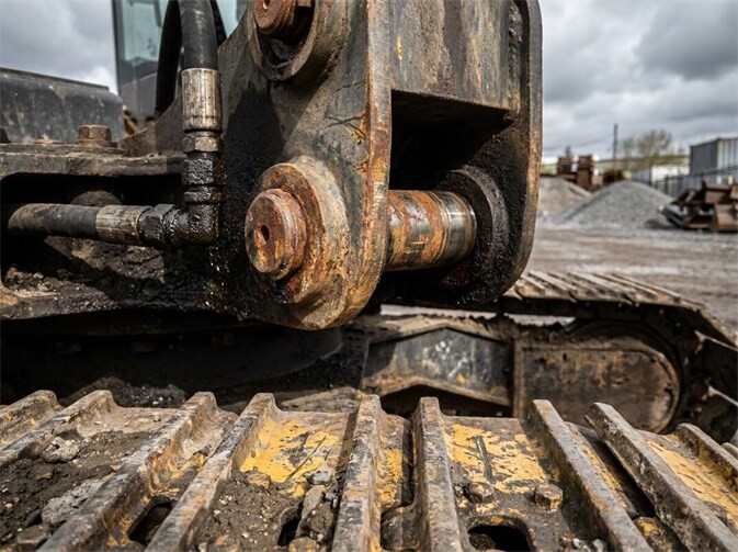 Bolzen, Buchsen und Ketten gehören zu den wichtigen Verschleißteilen einer Baumaschine und sollten beim Gebrauchtkauf sorgfältig auf Verschleiß geprüft werden.