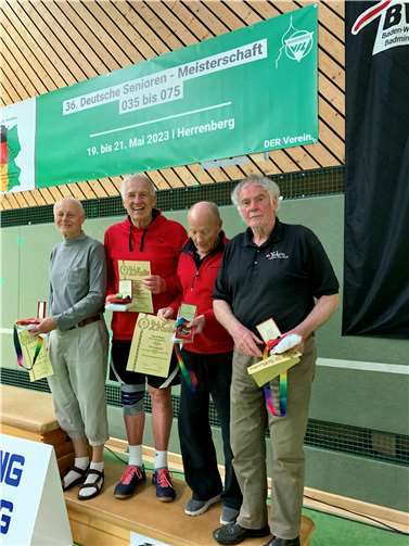 Bronzemedaille für Dieter Prax im Herrendoppel O 75.