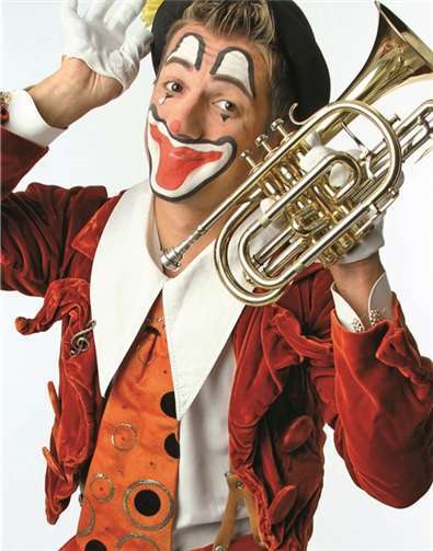Bruce Kapusta, der Clown mit seiner Trompete.privat