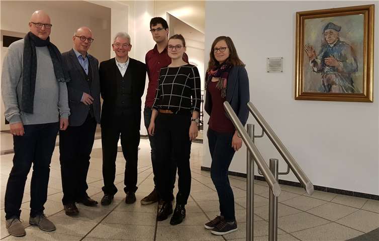 Bündnis 90 / Die Grünen – Kreisverband Koblenz (v.l.n.r.) zu Besuch an der PTHV: Prof. Dr. Wolf-Andreas Liebert, Gordon Gniewosz, Prof. Dr. Hermann Brandenburg (PTHV), Alexander Günther, Alina Welser, Dr. Regula Krapf. Foto: Verena Breitbach/PTHV
