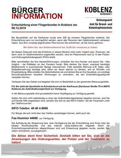 Bürgerinformation der Stadt Koblenz.