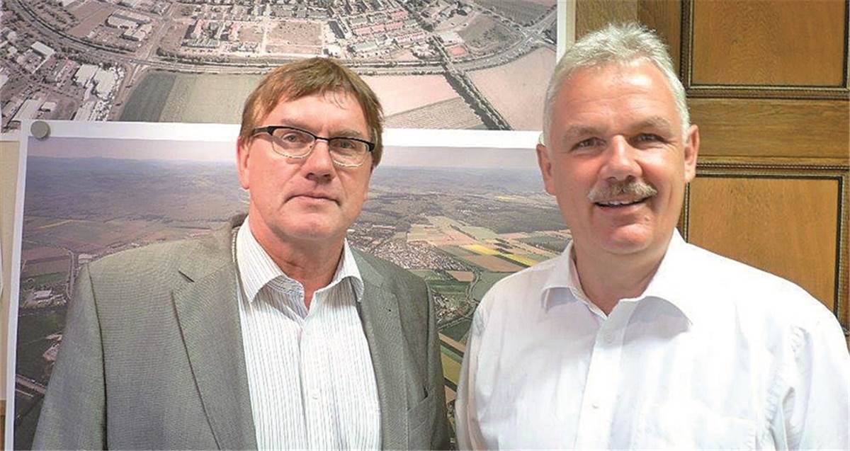 Bürgermeister Stefan Raetz empfängt Landrat Sebastian Schuster