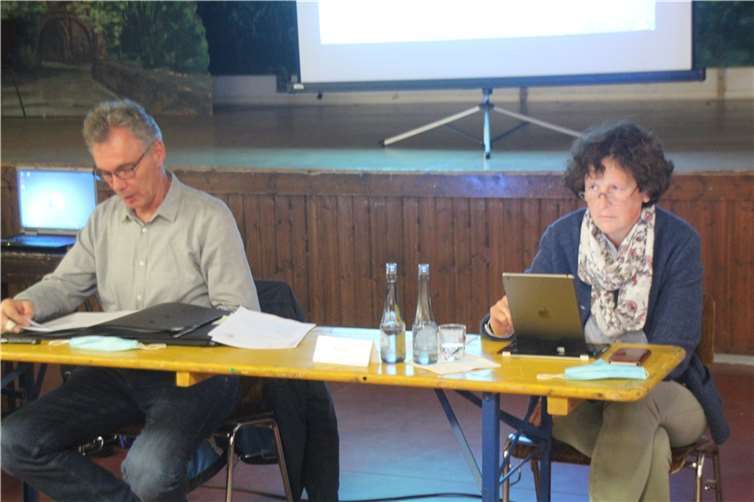 Bürgermeister Udo Heuser und Vertreterin Beate Deres bei der jüngsten Stadtratssitzung.