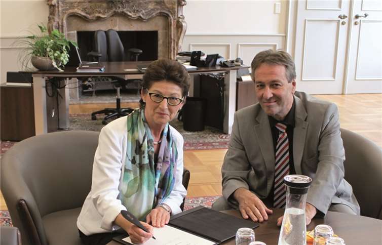 Bürgermeisterin Renate Offergeld zu Gast bei Bonns OB Jürgen Nimptsch. Stadt Bonn, E. Palm