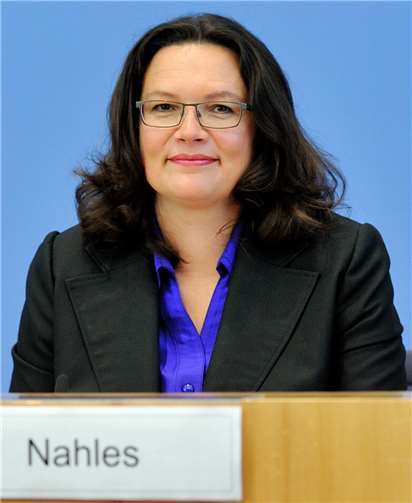 Bundesarbeitsministerin Andrea Nahles ist zufrieden mit dem Ergebnis. privat