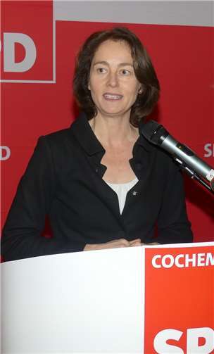 Bundesjustizministerin Katarina Barley hielt als Ehrengast der Kreis-SPD eine mitreißende Rede für ein geeintes Europa.