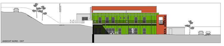 Bunt und modern soll die Kindertagesstätte nach der Fertigstellung wirken.