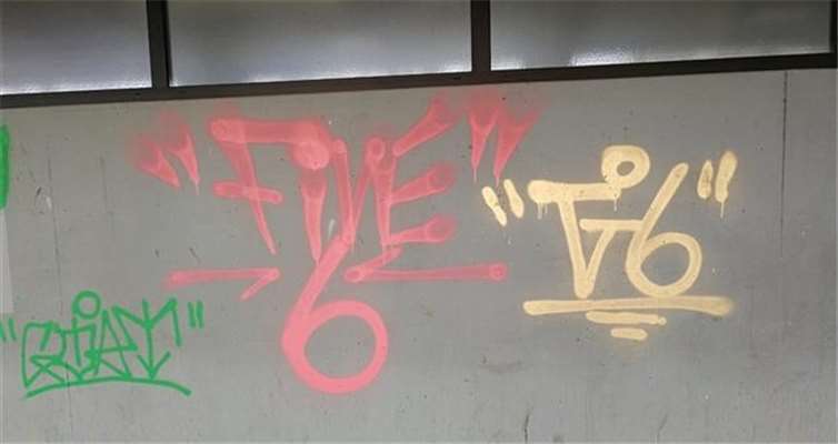 Bunte Sachbeschädigung an der Nelson Mandela Realschule.