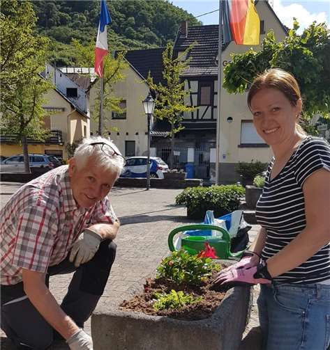 Bunte Sommerblumen verschönern jetzt Rheinbrohl an vielen Ecken und Plätzen.