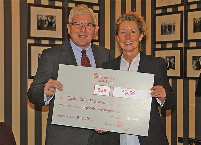 Bunter Kreis Rheinland. Helmut Graf, Präsident Rotary Club Bonn und Inka Orth, Vorsitzende Bunter Kreis Rheinland. RC Bonn