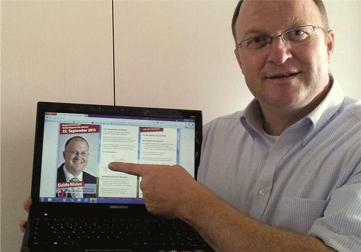 CDU-Kandidat Guido Nisius ist jetzt auch online erreichbar.privat