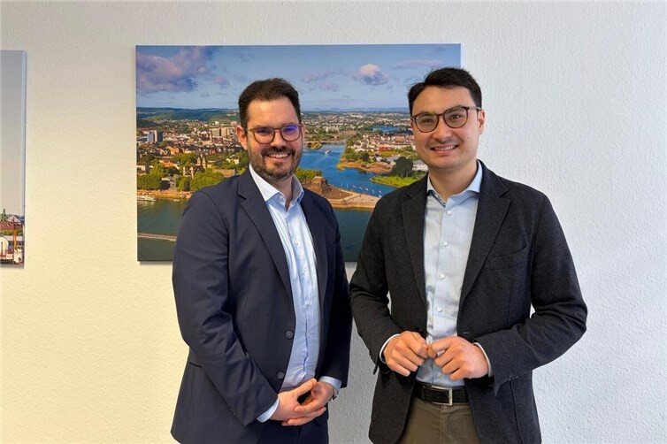 CDU-Landtagskandidat und Stadtrat Philip Rünz sprach mit dem Vertreter vom Bundesverband Breitbandkommunikation (BREKO) über den Fortschritt des Glasfaserausbaus in Koblenz und im Land.