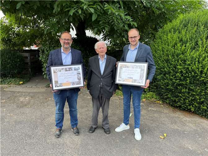 CDU- und JU-Kreisverband gratulieren Staatsminister a.D. Heinz Schwarz.  Foto: CDU-Kreisverband Neuwied