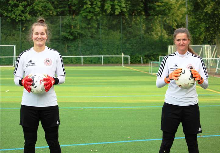 Carlotta Stambke (l.) und Marie Wenzl werden auch weiterhin der gewohnt sichere Rückhalt im Regionalligateam SC 2013 Bad Neuenahr bleiben. Foto: privat