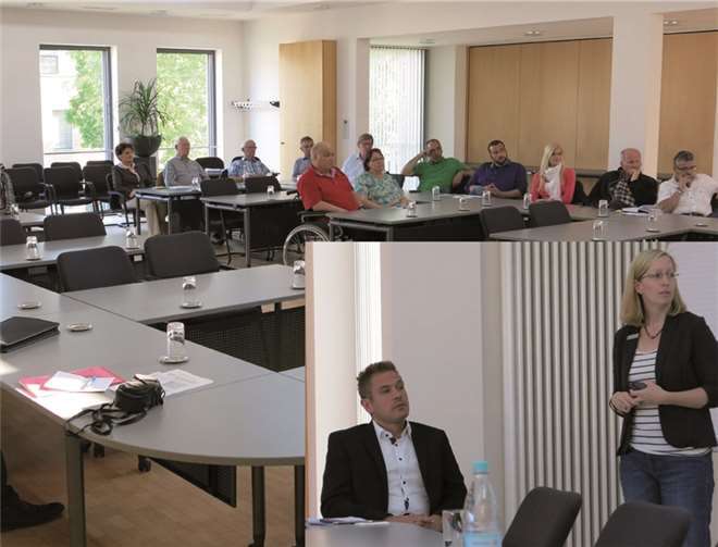 Carsten König und Anne Facsar von der Kreisverwaltung informierten über die geplanten Änderungen in der Abfallwirtschaft. privat