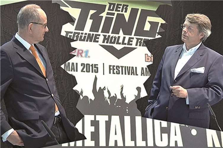 Carsten Schumacher (CNG) li. und Prof Peter Schwenkow (DEAG) re. kamen beim Rockfestival „Grüne Hölle Rock" zu keiner Einigung. Fotos: Montage Diedrich/UWE/CF