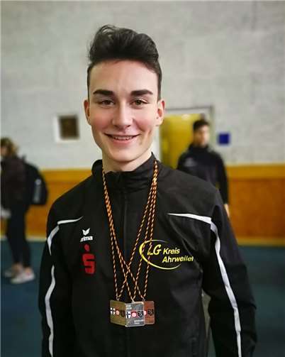 Cedric Kaminiski brachte einen kompletten Medaillensatz an die Ahr. Foto: privat