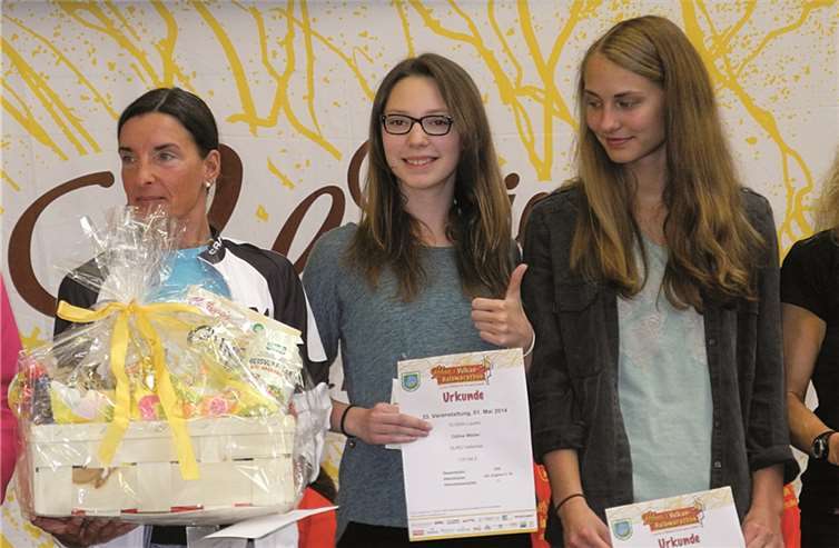 Céline Weiler bei der Siegerehrung. privat