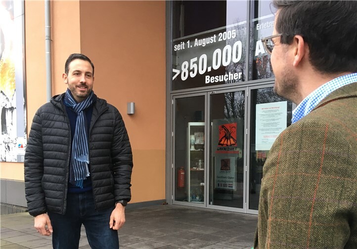 Christian Altmaier und Christian Greiner trafen sich vor dem Lava-Dome in Mendig. Foto: FREIE WÄHLER Rheinland-Pfalz