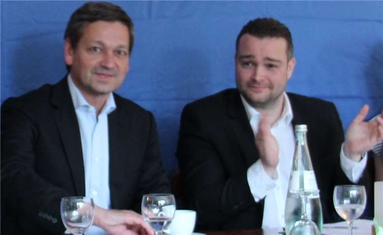 Christian Baldauf und Torsten Welling (v.l.) gemeinsam bei einer Veranstaltung der Jungen Union.Foto: privat
