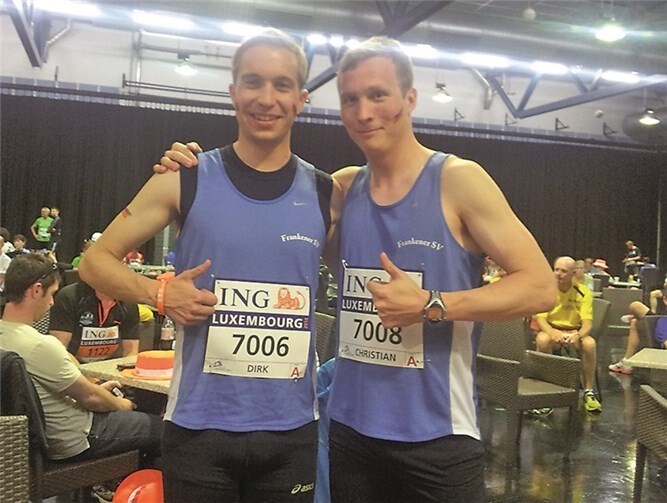 Christian Eble und Dirk Gimnig beim ING Night Marathon.privat