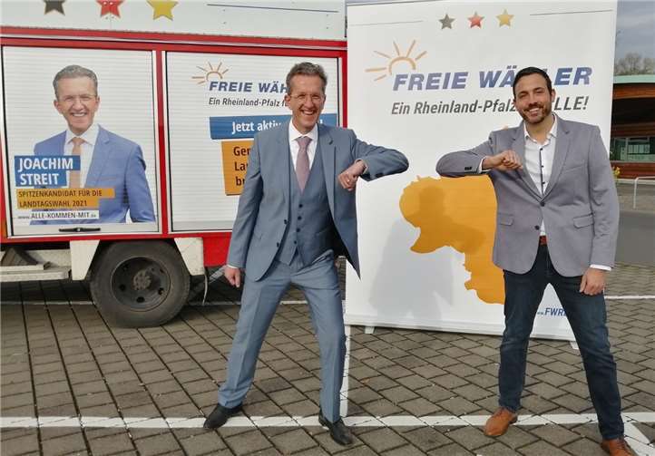 Christian Greiner (r.) tritt bei der Landtagswahl 2021 als Direktkandidat der FREIEN WÄHLER im Wahlkreis Andernach an.Foto: FREIE WÄHLER Rheinland-Pfalz