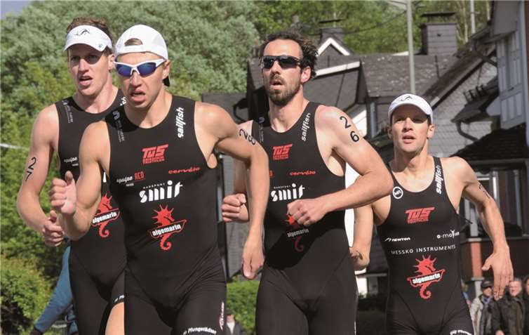 Christian Weinand startete mit den Teamkollegen vom TuS Griesheim in die Triathlon-Bundesliga.privat
