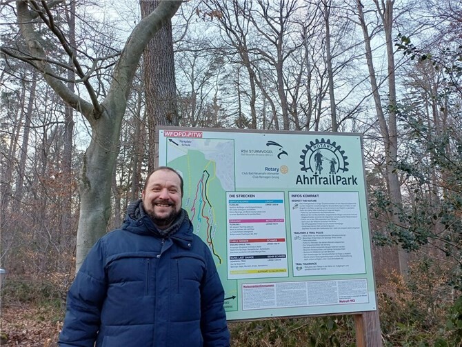 Christoph Scheuer auf dem Mountainbike-Trail im Stadtwald Bad Neuenahr-Ahrweiler.  Foto: Christoph Scheuer