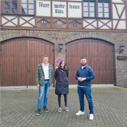 Christopher Bündgen (re.) mit dem neuen neuen Sprecher*innenduo der Gülser Grünen Sandra Over und Michael Kock. Quelle: Gülser Grüne