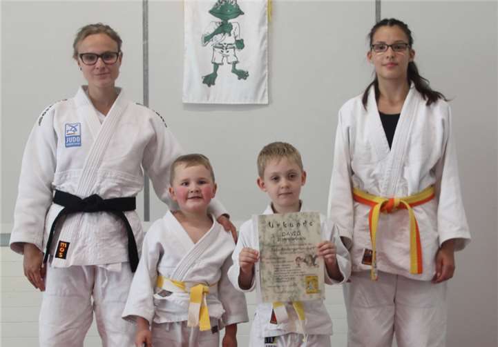 Clara Schneider, Demian Dietz, David Zimmermann, Sophia Kommer (v. l. n. r.).JW/JuKiGa