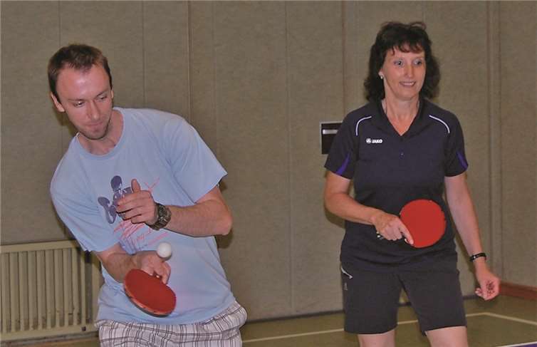 Claudia Meier und Wolfgang Giffels beim Doppeltraining.privat