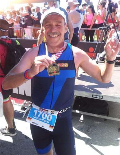 Claus-Peter Vogel im Ziel in Rapperswil-Jona. Foto: privat