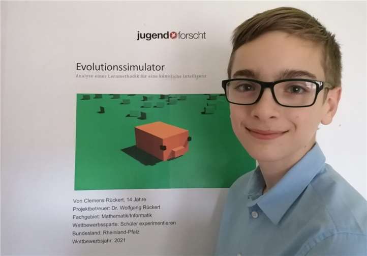 Clemens Rückert konnte mit seinem Evolutionssimulator überzeugen. Foto: privat