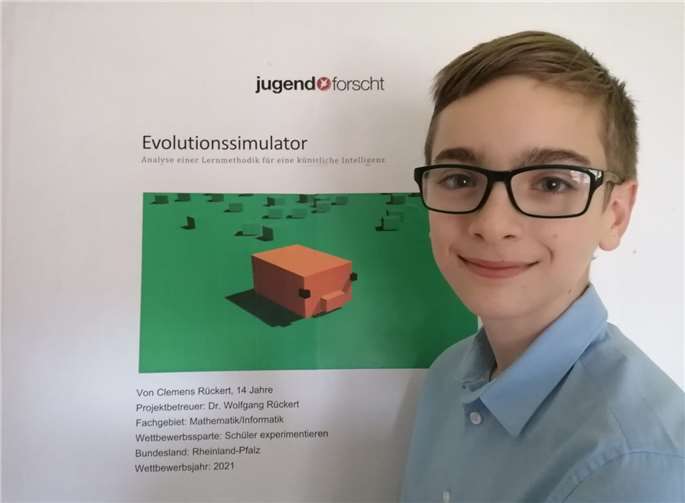 Clemens Rückert vom Peter-Altmeier-Gymnasium in Montabaur entwickelte einen Evolutionssimulator.Foto: privat
