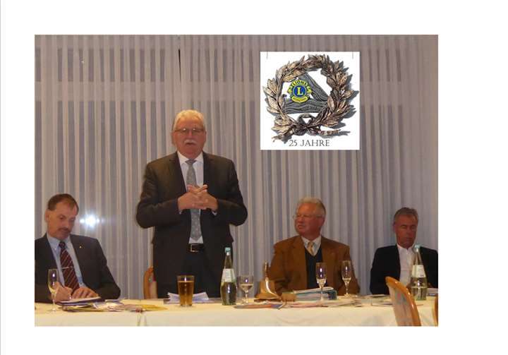 Clubsekretär Norbert Freund; MdEP Dr. Werner Langen; Präsident Dr. med. A. Lütke, Thomas Schilling (v.l.n.r.). Detlef Schöning