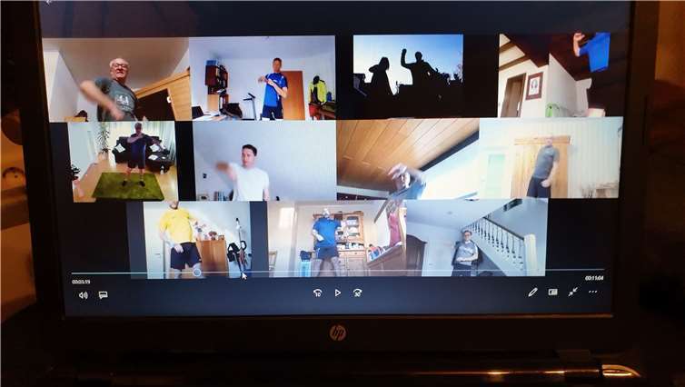 Corona und Fitness - bei der Sportvereinigung Nickenich gibt es kreative Lösungen aus dem Wohnzimmer. Foto: privat