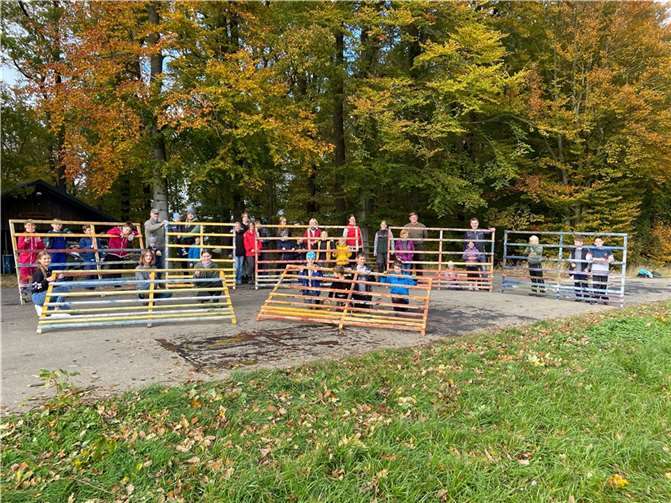 DIe von den Kinder und Jugendliche gebauten Hordengatter wurden hübsch bemalt.Quelle: VG Puderbach