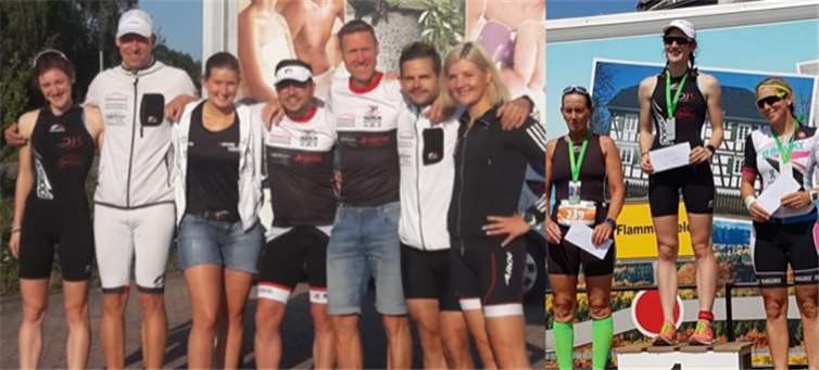 DJKler vor dem Start (links) und Anna Lena Theisen als Siegerin (rechts) privat