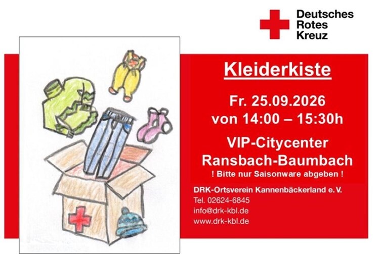DRK Kleiderkiste geöffnet am 25.09.26