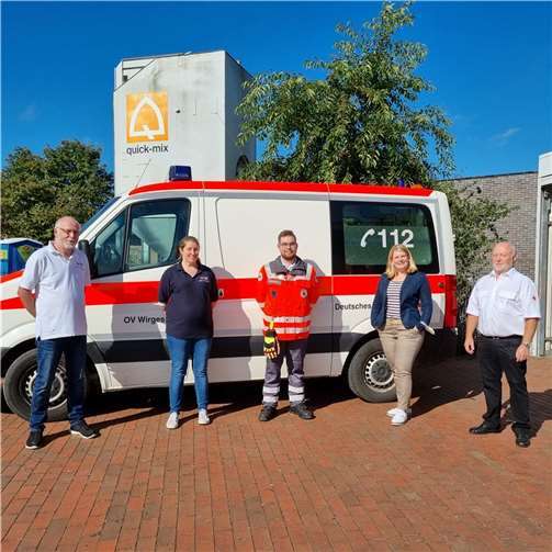 DRK Wirges 1. Vorsitzender Walter Gilles, Helfer Karl-Heinz Uhrmann, Rettungssanitäter Yannik Müller, Schriftführerin/Rettungssanitäterin Sandra Gielsdorf. Foto: privat