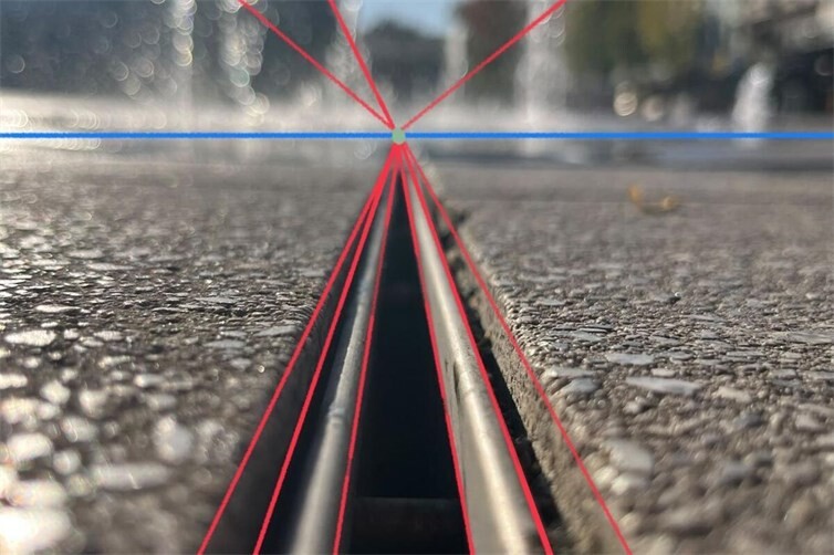 Da Vincis Blick auf den Luisenplatz in der Fluchtpunktperspektive