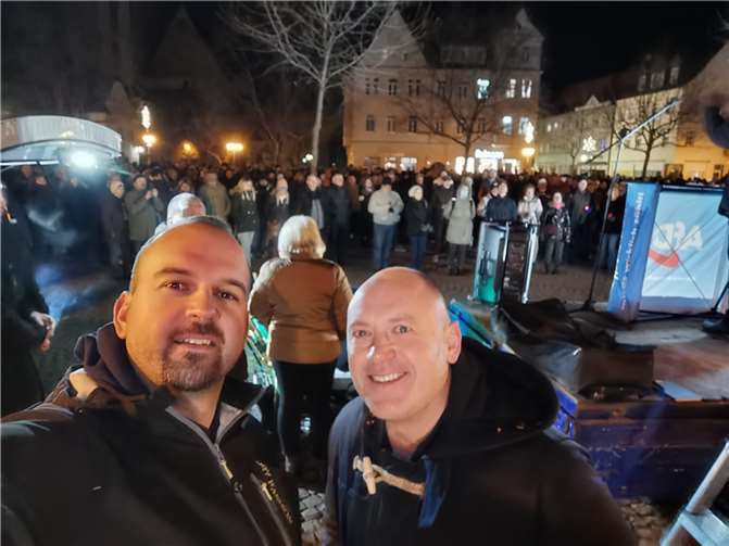 Daniel Roi (MdL) und Joachim Paul (MdL) in Bitterfeld.Foto: privat