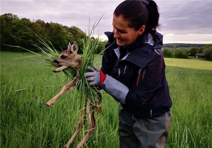 Daniela Wahl setzt sich für die Rettung von Rehkitzen ein. Foto: privat