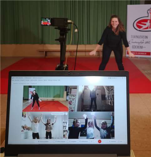 Dank der gelungenen Kooperation mit dem TV Cochem präsentiert sich auch „Zumba Kids“ technisch ansprechend in Online-Videokonferenzen. Foto: TuS