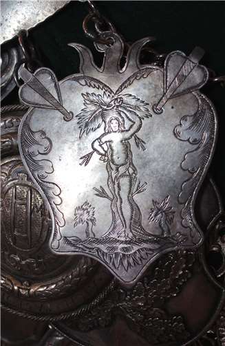 Das 1663er-Schild von Johannes Nahrung zeigt vorne den Heiligen Sebastianus.