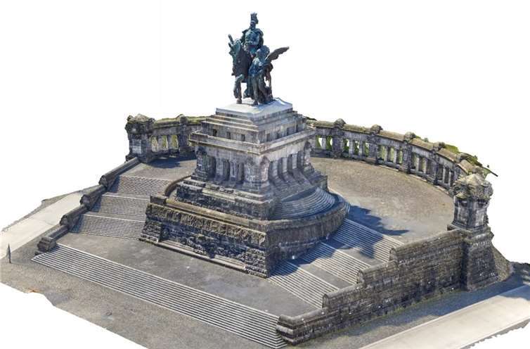 Das 3D-Modell des Denkmals aus den Daten der beiden Messsysteme ist fertiggestellt.  Foto: Stadt Koblenz/Amt für Stadtvermessung und Bodenmanagement